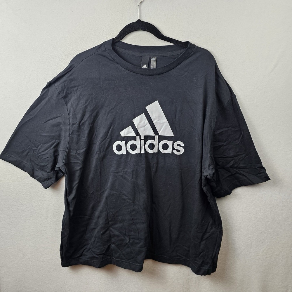 Adidas Shirt Woman's Size XL Black White Short Sleeve T-Shirt NWT
